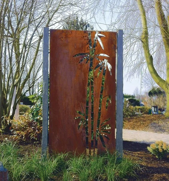 corten steel panels fence