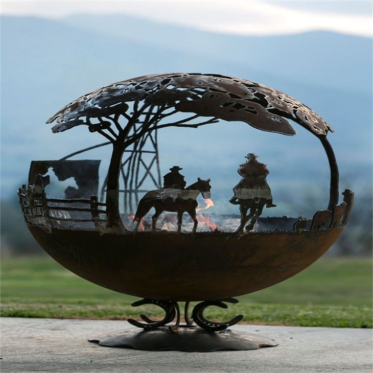 Rusty Metal Fire Sphere
