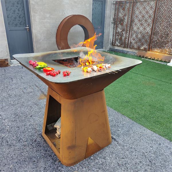 Corten Steel Modern BBQ Grill factory