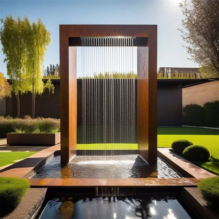 Corten Steel Rain Curtain & Waterfall | Exquisite Outdoor Decoration For Luxury Gardens