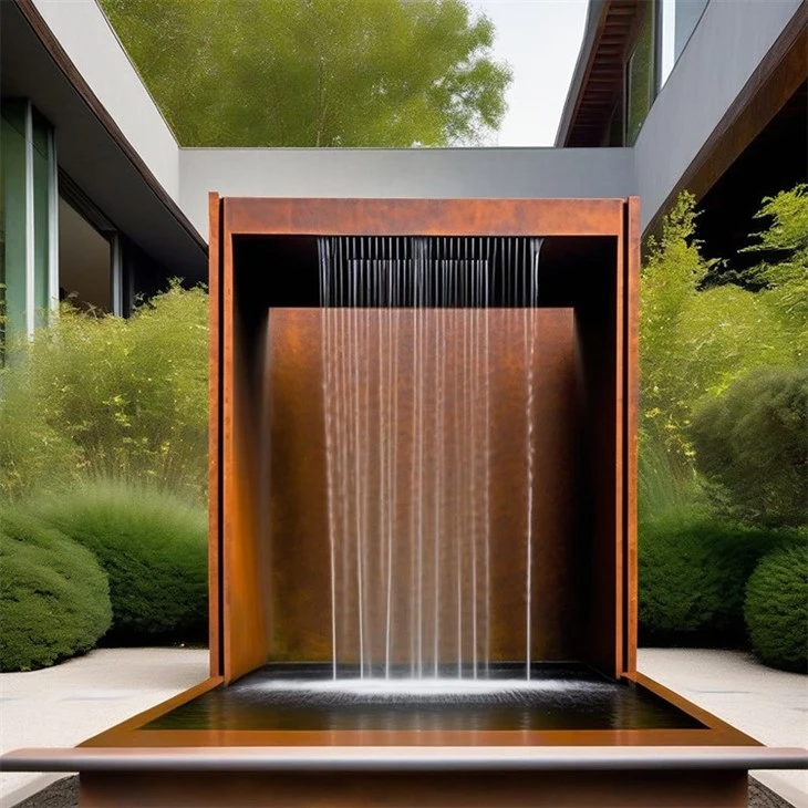 Corten Steel Rain Curtain & Waterfall | Exquisite Outdoor Decoration For Luxury Gardens