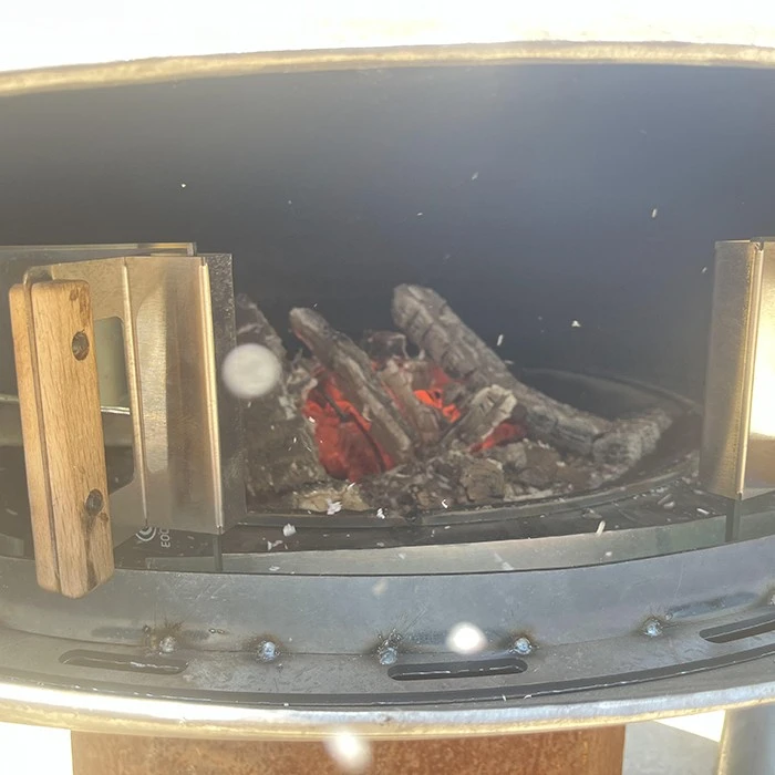 Custom Black Suspended Fireplace
