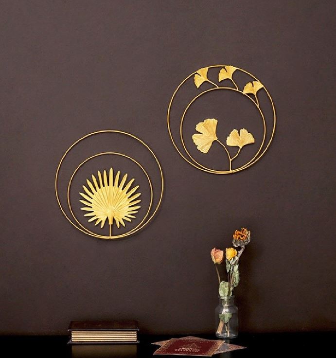 Gold Metal Wall Hanging Art Home