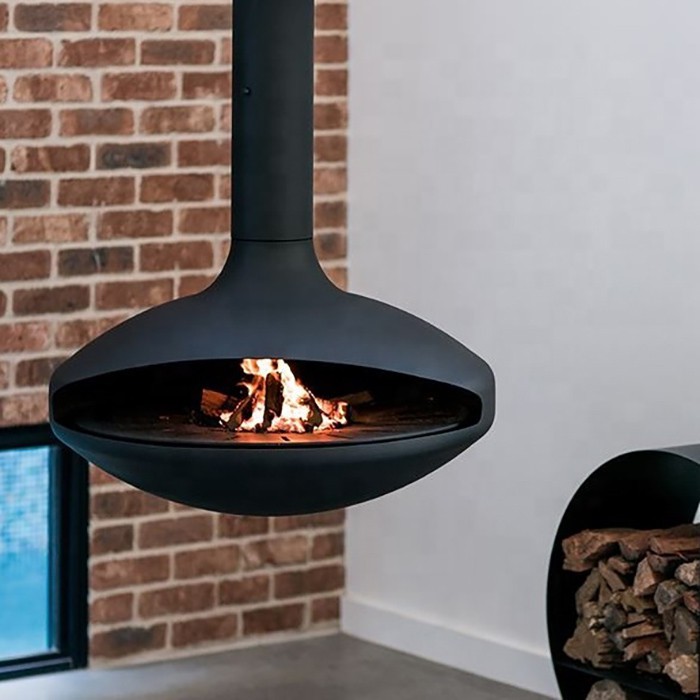 Minimalist Aesthetic Suspended Fireplace