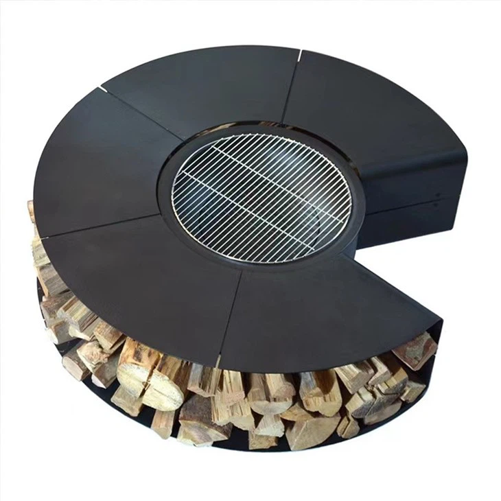 Multifunctional Fire Basin Table With Wood Storage
