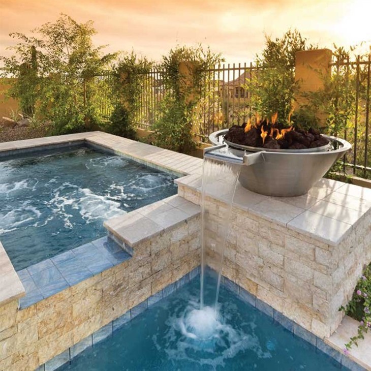Outdoor Gas Firepit With Water Propane