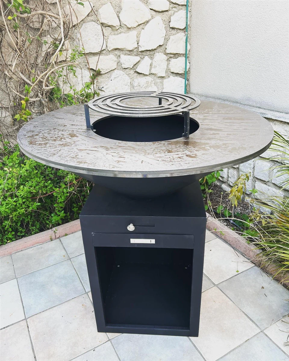 Outdoor Rusty Corten Steel BBQ Grill factory