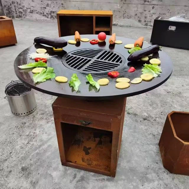 Outdoor Rusty Corten Steel BBQ Grill price