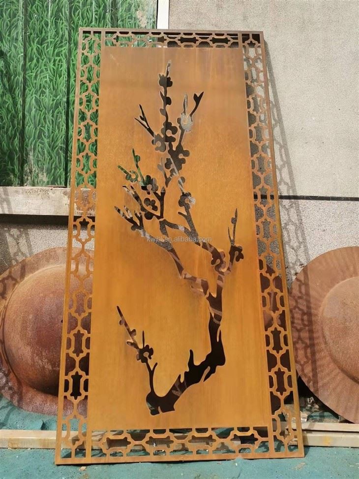 Rust Bamboo Corten Steel Garden Screen