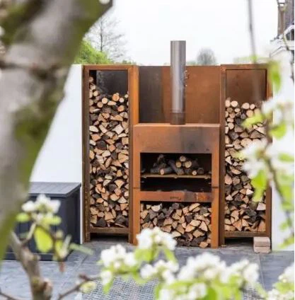 Rusty Wood Storage Of Corten