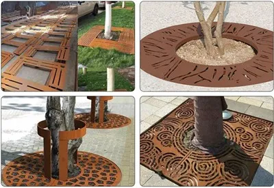 Величина решетке за дрво за тротоар