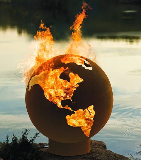 Wood Burning Metal Fireball Firepit